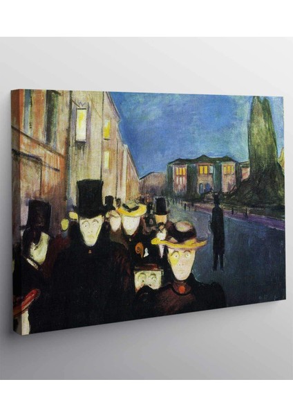 Edvard Munch Karl Johan Caddesi'nde Akşam Kanvas Tablo