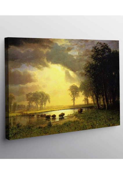 Bierstadt Albert Bufalo Yolu Kanvas Tablo