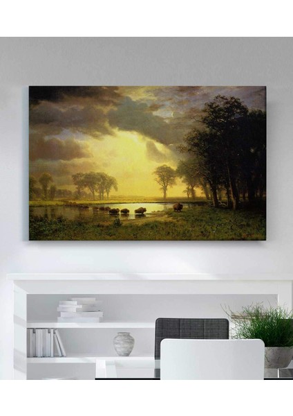 Bierstadt Albert Bufalo Yolu Kanvas Tablo fiyatları