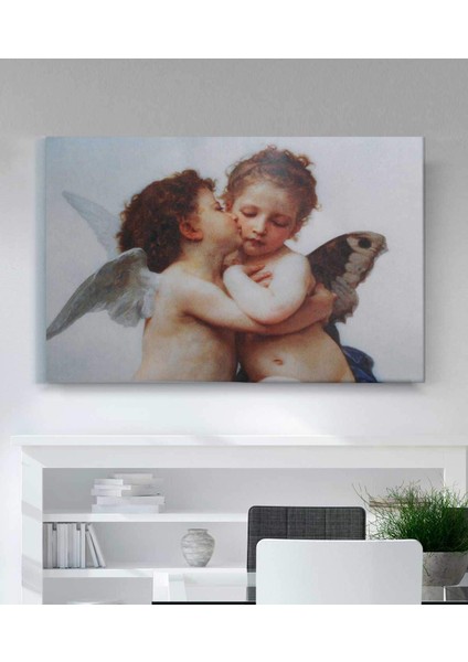 William Bouguereau Ilk Öpücük Kanvas Tablo