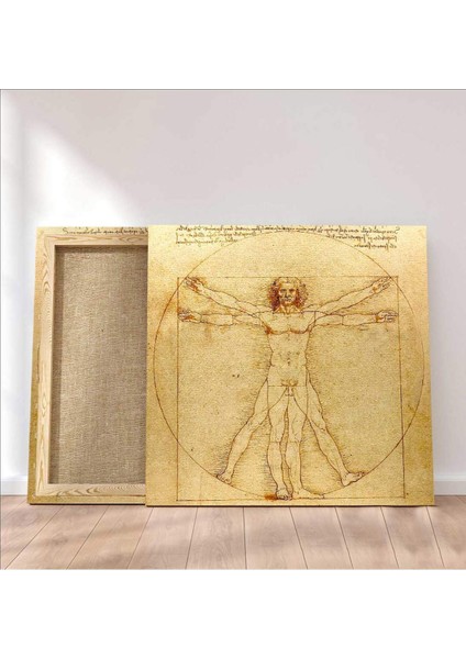 Leonardo Da Vinci Vitruvian Man Kanvas Tablo