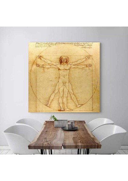 Leonardo Da Vinci Vitruvian Man Kanvas Tablo