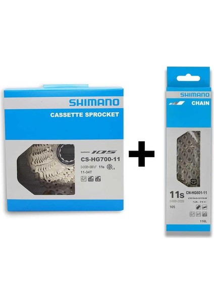 CS-HG700-11 105 11-34T Ruble + SHIMANO CN-HG601 Zincir 11 V