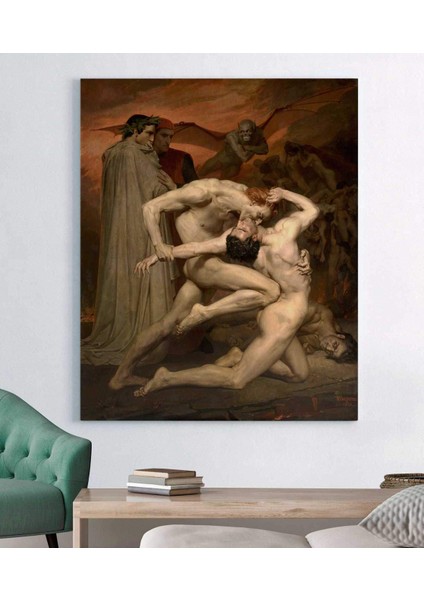 William Bouguereau - Dante And Virgile Kanvas Tablo