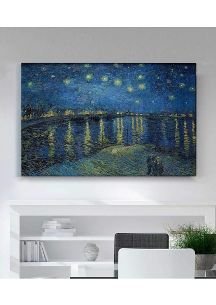 Vincent Van Gogh Rhone Üzerinde Yıldızlı Gece Kanvas Tablo