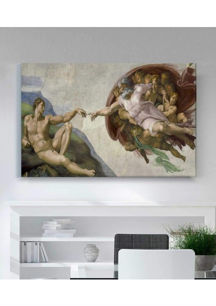 Michelangelo Buonarroti Adem'in Yaratılışı Kanvas Tablo