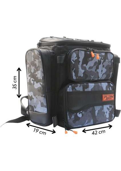 Black Camo Back Pack - Balıkçı Sırt Çantası