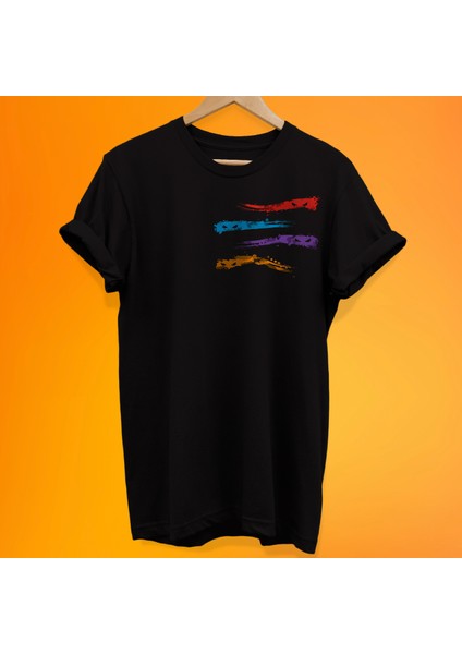 Ninja Kaplumbağalar Bant Baskılı %100 Pamuk Oversize T-Shirt Büyük Beden Tişört