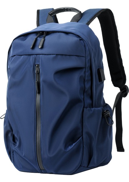 Seyahat Laptop Sırt Çantası Bilgisayar Daypack USB Şarj Portu ile Mavi fiyatları