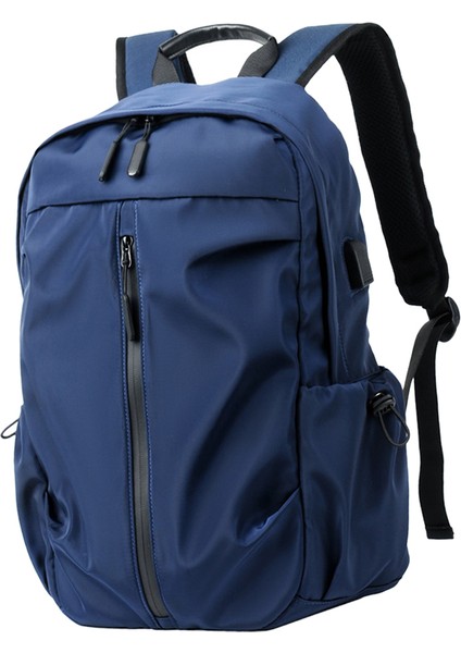 Seyahat Laptop Sırt Çantası Bilgisayar Daypack USB Şarj Portu ile Mavi indirimleri