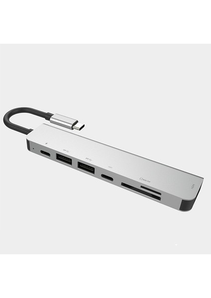 Type-C Hub 7in1 HDMI 2x USB 3.0 Sd Tf Çevirici Adaptör