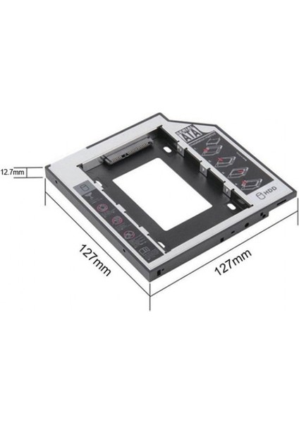 12.7 mm HDD Caddy Laptop DVD To SSD Kutu Sata