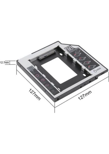 Efiks Bilişim 12.7 mm HDD Caddy Laptop DVD To SSD Kutu Sata