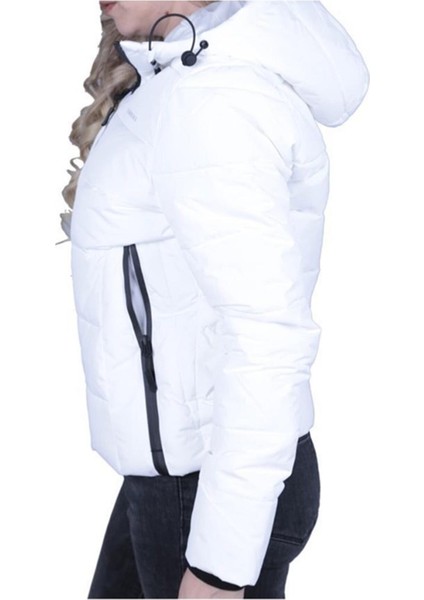 Apreski Coat Kadın Kısa Mont Kaban Beyaz V3 modelleri