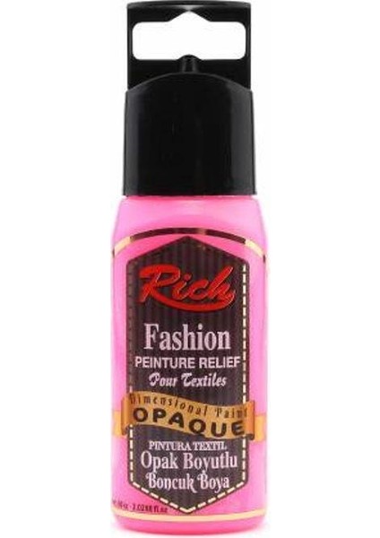 008 Boyutlu Boncuk Boya 60 ml Neon Pembe