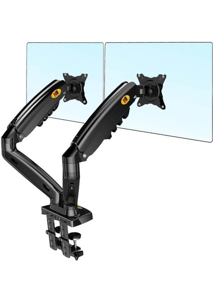 Nb F160 Amortisörlü Çiftli 17-27'' Masa Üstü Monitör Tutucu