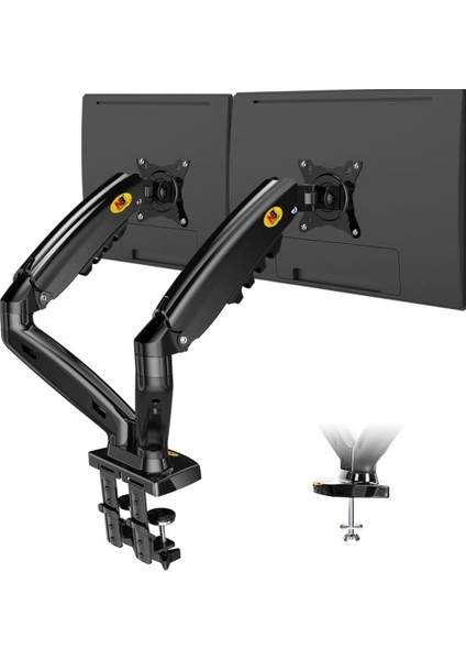 Nb F160 Amortisörlü Çiftli 17-27'' Masa Üstü Monitör Tutucu modelleri