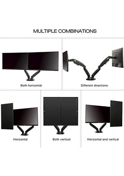 Nb F160 Amortisörlü Çiftli 17-27'' Masa Üstü Monitör Tutucu indirimleri