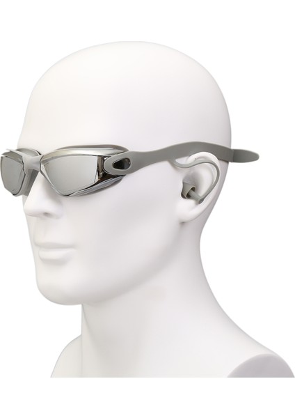 Yüzme Gözlük Uv Koruma Anti-Sis Kulaklıklar Yüzmek Goggles Gri (Yurt Dışından)