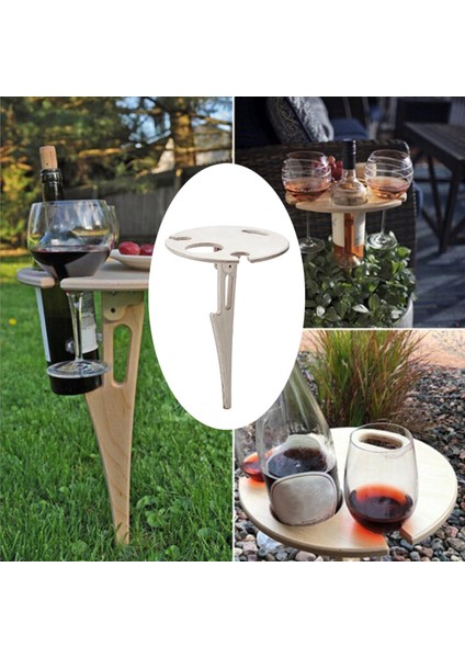 Şişe/Bardak Tutucu Katlanabilir Piknik Masası - Kahverengi (Yurt Dışından) modelleri