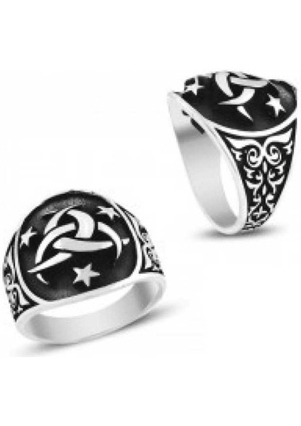 Gümüş Teşkilat-I Mahsusa Armalı Erkek Yüzük