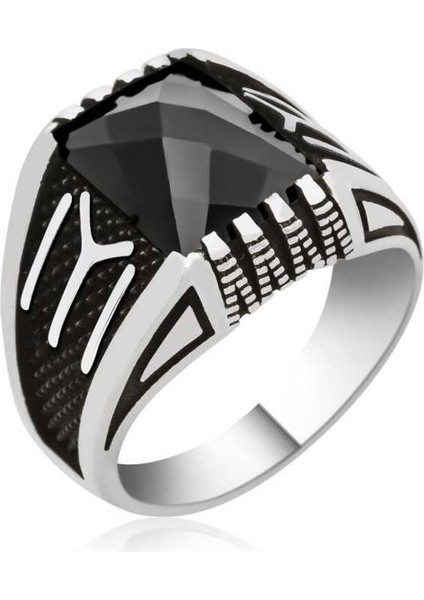 Gümüş Kayı Boyu Armalı Erkek Yüzük