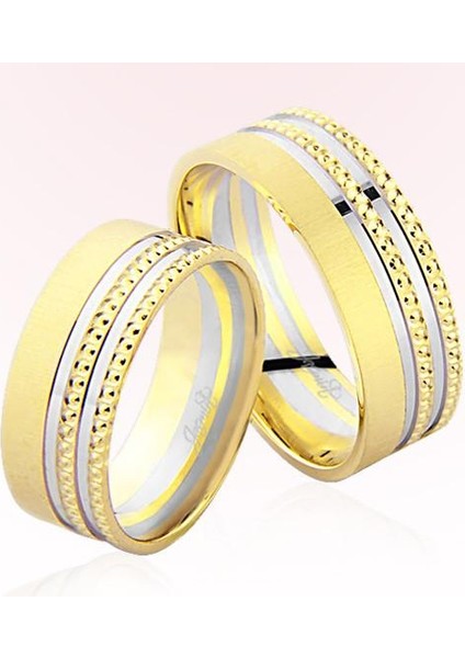 Sarı Beyaz Altın Alyans 6909