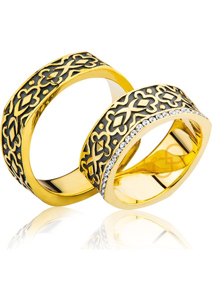 Desenli Altın Alyans 0203