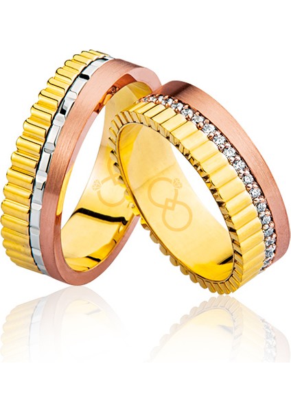 Üç Renk Altın Alyans 0105