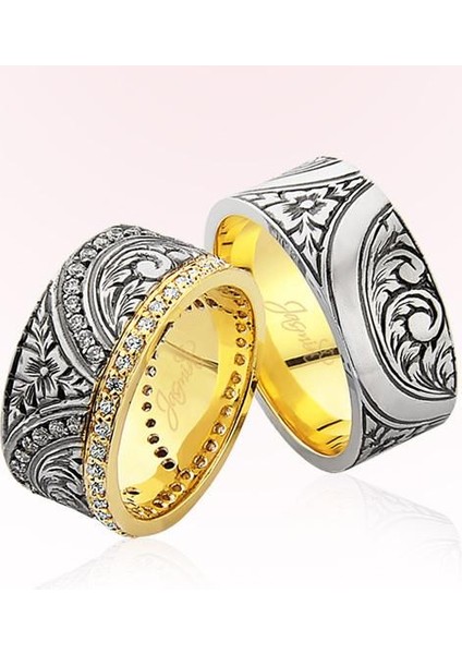 Çiçek Desenli Altın Alyans 2507