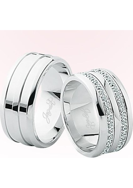 Çift Sıra Taşlı Altın Alyans 3402