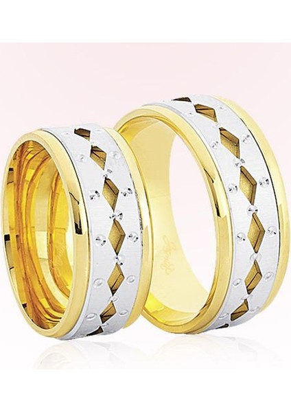 Sarı Beyaz Altın Alyans 7202