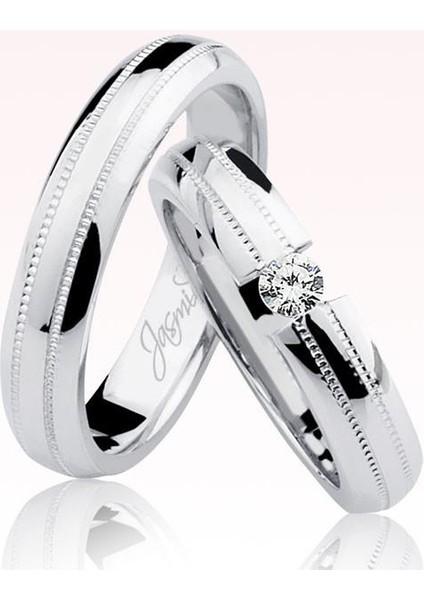 Beyaz Bombeli Tektaş Altın Alyans 2002-3