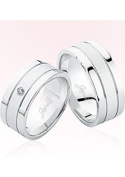 Beyaz Şeritli Altın Alyans 5307