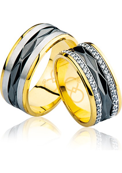 Orta Siyah Altın Alyans 1305