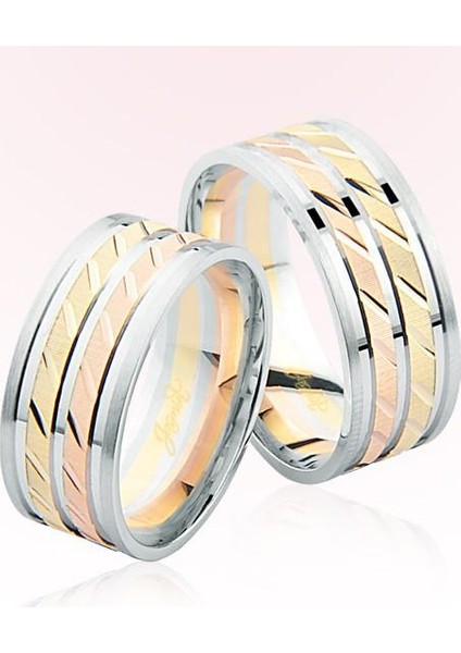 Rose Beyaz Altın Alyans 7103