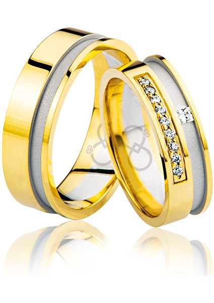 Taşlı Altın Alyans 1001