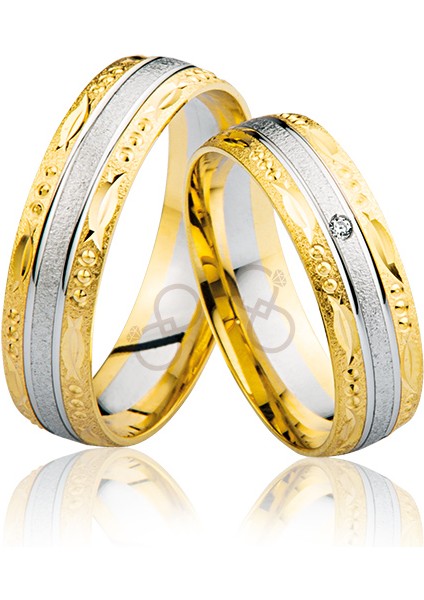 Sarı Beyaz Altın Alyans 2301- 1