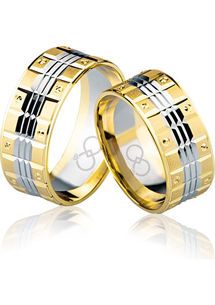 Sarı Beyaz Altın Alyans 4002-1