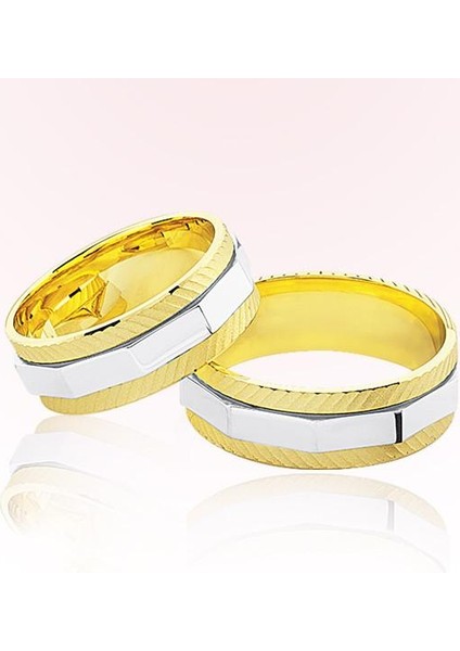 Sarı Beyaz Altın Alyans 7404