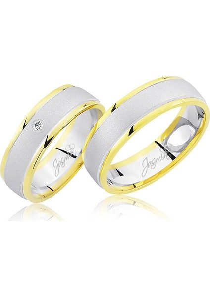 Beyaz Sarı Altın Alyans 3105-2