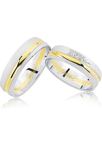 Sarı Beyaz Altın Alyans 3201-2