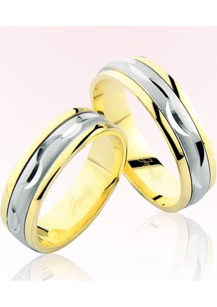 Sarı Beyaz Altın Alyans 7007