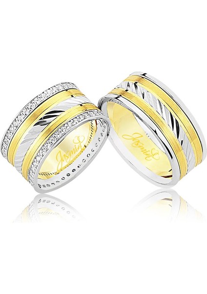 Sarı Beyaz Altın Alyans 2304-2