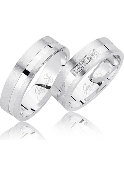 Beyaz Şeritli Altın Alyans 2506-2