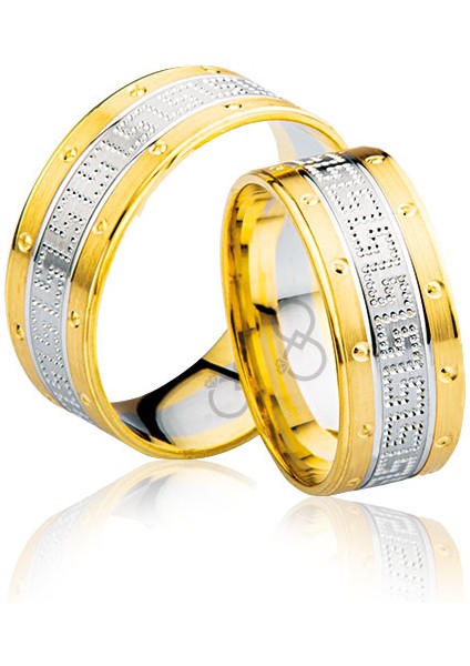 Sarı Beyaz Altın Alyans 3405-3