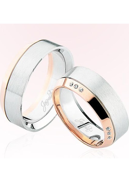 Rose Beyaz Altın Alyans 4302