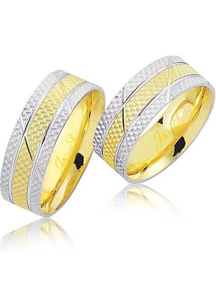 Sarı Beyaz Altın Alyans 4601-2