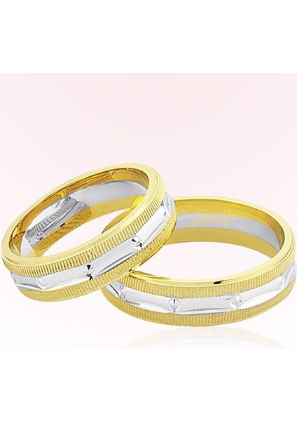 Sarı Beyaz Altın Alyans 7709