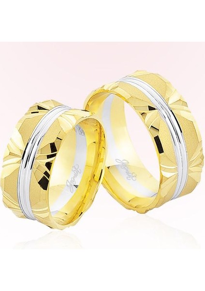 Sarı Beyaz Altın Alyans 7801